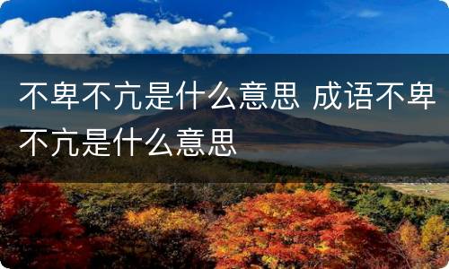 不卑不亢是什么意思 成语不卑不亢是什么意思