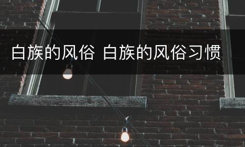 白族的风俗 白族的风俗习惯
