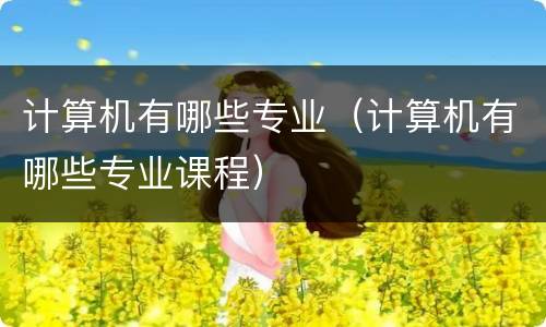 计算机有哪些专业（计算机有哪些专业课程）