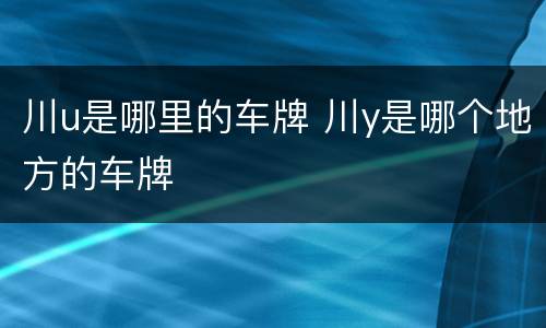 川u是哪里的车牌 川y是哪个地方的车牌