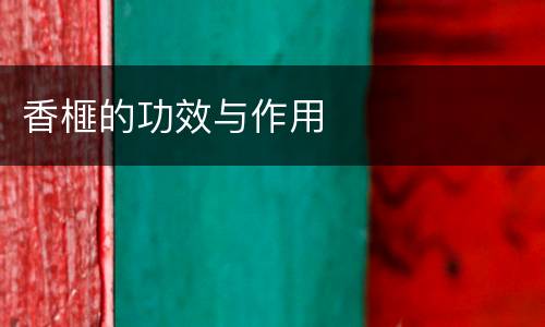 香榧的功效与作用
