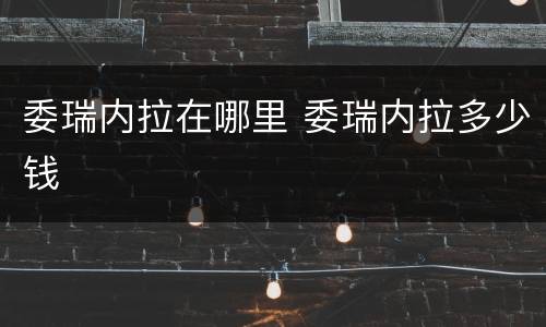 委瑞内拉在哪里 委瑞内拉多少钱