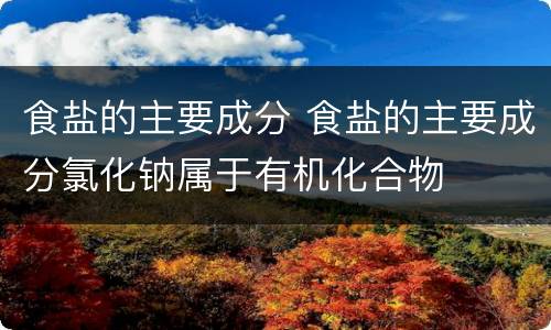 食盐的主要成分 食盐的主要成分氯化钠属于有机化合物