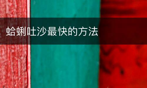 蛤蜊吐沙最快的方法
