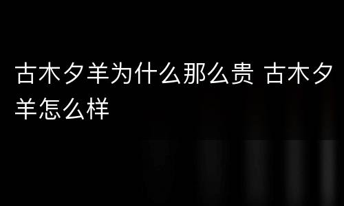 古木夕羊为什么那么贵 古木夕羊怎么样