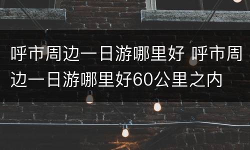 呼市周边一日游哪里好 呼市周边一日游哪里好60公里之内