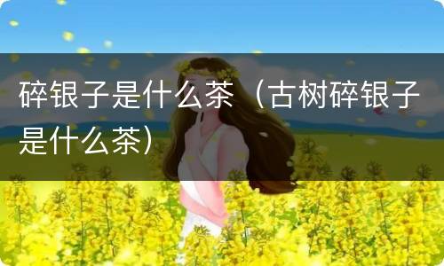 碎银子是什么茶（古树碎银子是什么茶）