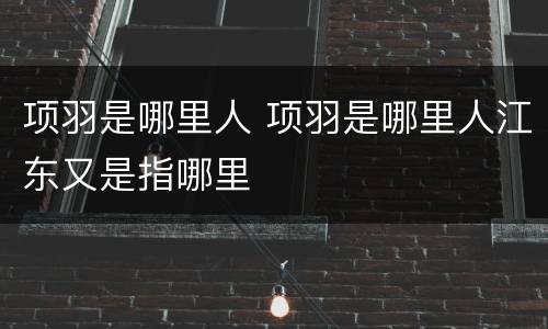 项羽是哪里人 项羽是哪里人江东又是指哪里
