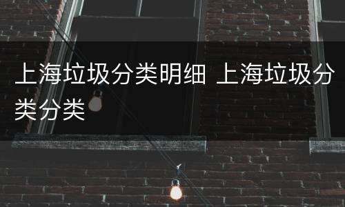 上海垃圾分类明细 上海垃圾分类分类