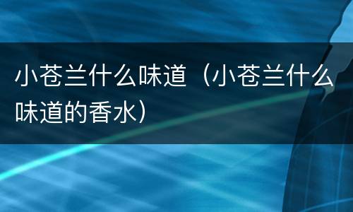 小苍兰什么味道（小苍兰什么味道的香水）