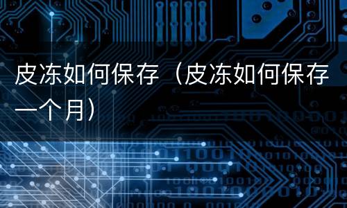 皮冻如何保存（皮冻如何保存一个月）