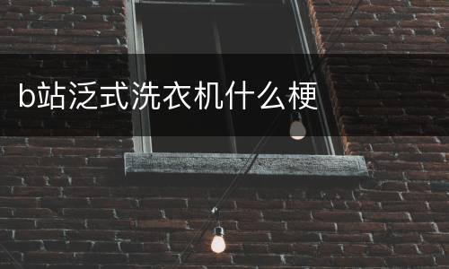 b站泛式洗衣机什么梗
