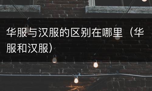 华服与汉服的区别在哪里（华服和汉服）