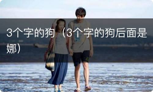 3个字的狗（3个字的狗后面是娜）