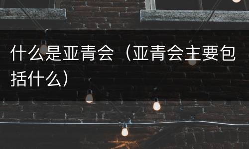什么是亚青会（亚青会主要包括什么）