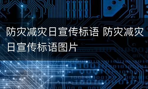 防灾减灾日宣传标语 防灾减灾日宣传标语图片