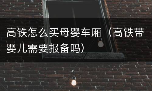 高铁怎么买母婴车厢（高铁带婴儿需要报备吗）