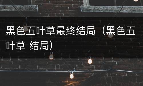 黑色五叶草最终结局（黑色五叶草 结局）