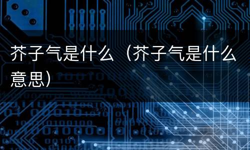 芥子气是什么（芥子气是什么意思）