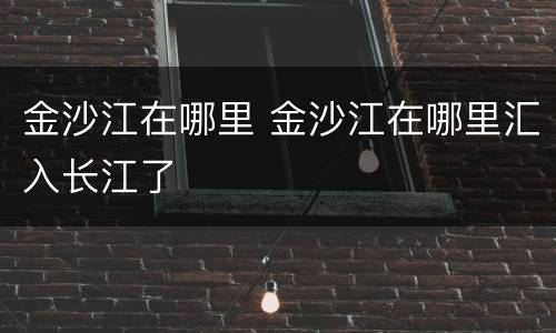 金沙江在哪里 金沙江在哪里汇入长江了