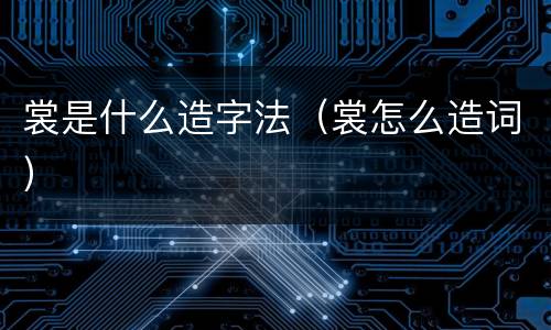裳是什么造字法（裳怎么造词）