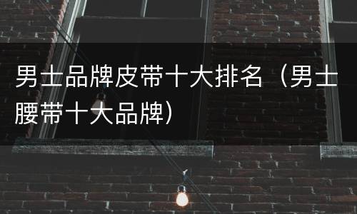 男士品牌皮带十大排名（男士腰带十大品牌）
