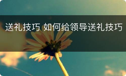 送礼技巧 如何给领导送礼技巧
