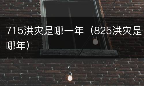 715洪灾是哪一年（825洪灾是哪年）