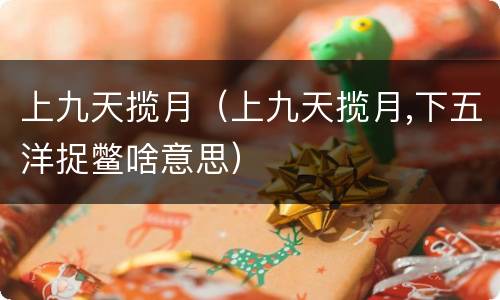 上九天揽月（上九天揽月,下五洋捉鳖啥意思）