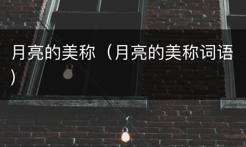 月亮的美称（月亮的美称词语）