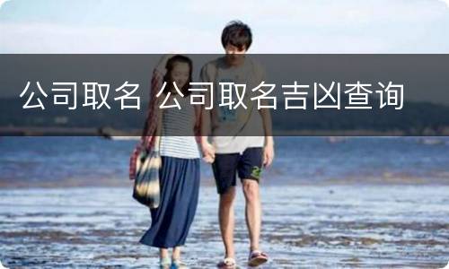 公司取名 公司取名吉凶查询
