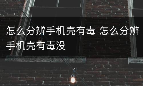 怎么分辨手机壳有毒 怎么分辨手机壳有毒没