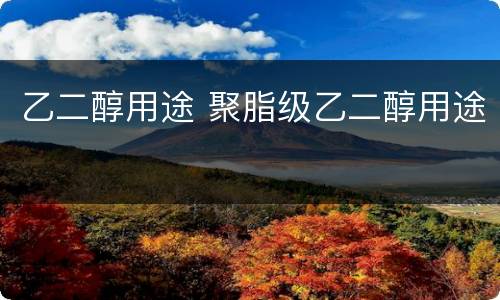 乙二醇用途 聚脂级乙二醇用途