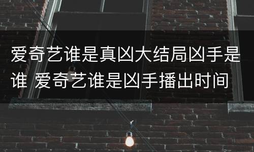 爱奇艺谁是真凶大结局凶手是谁 爱奇艺谁是凶手播出时间