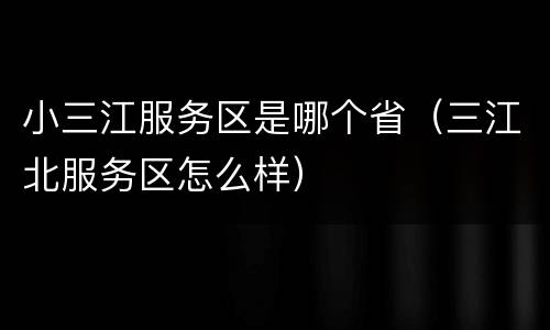 小三江服务区是哪个省（三江北服务区怎么样）