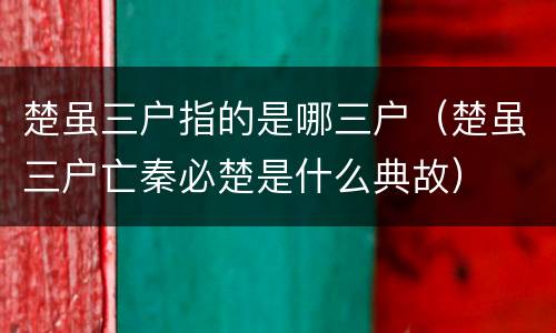 楚虽三户指的是哪三户（楚虽三户亡秦必楚是什么典故）