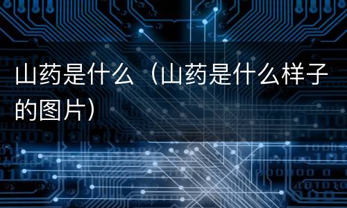 山药是什么（山药是什么样子的图片）