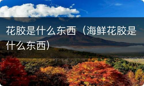花胶是什么东西（海鲜花胶是什么东西）
