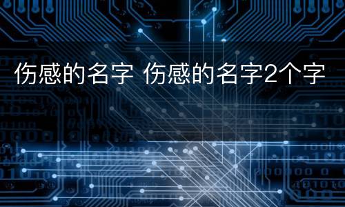 伤感的名字 伤感的名字2个字