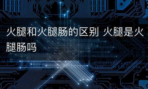 火腿和火腿肠的区别 火腿是火腿肠吗