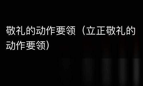 敬礼的动作要领（立正敬礼的动作要领）