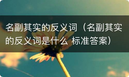 名副其实的反义词（名副其实的反义词是什么 标准答案）