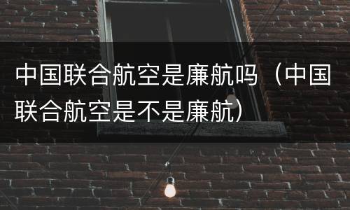 中国联合航空是廉航吗（中国联合航空是不是廉航）