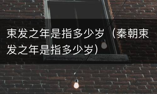 束发之年是指多少岁（秦朝束发之年是指多少岁）