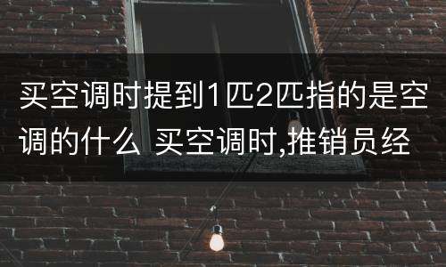 买空调时提到1匹2匹指的是空调的什么 买空调时,推销员经常提到的1匹,2匹指的是什么
