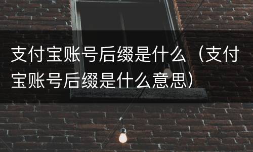支付宝账号后缀是什么（支付宝账号后缀是什么意思）