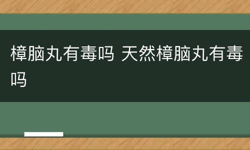 樟脑丸有毒吗 天然樟脑丸有毒吗