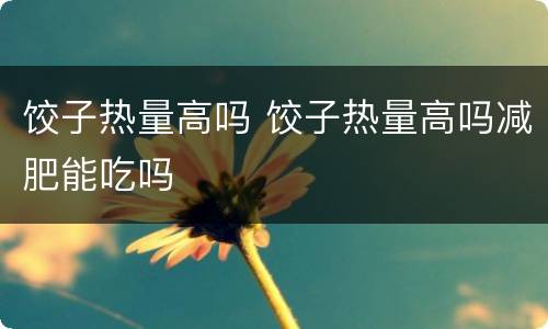 饺子热量高吗 饺子热量高吗减肥能吃吗