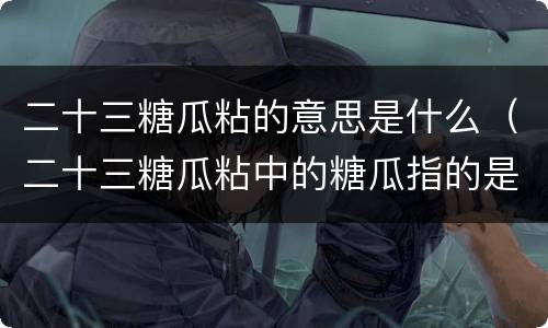 二十三糖瓜粘的意思是什么（二十三糖瓜粘中的糖瓜指的是）