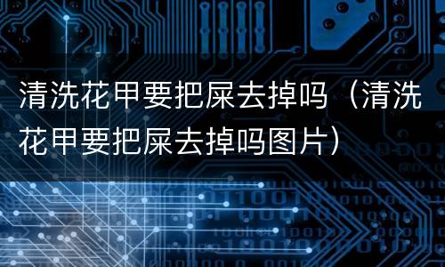 清洗花甲要把屎去掉吗（清洗花甲要把屎去掉吗图片）